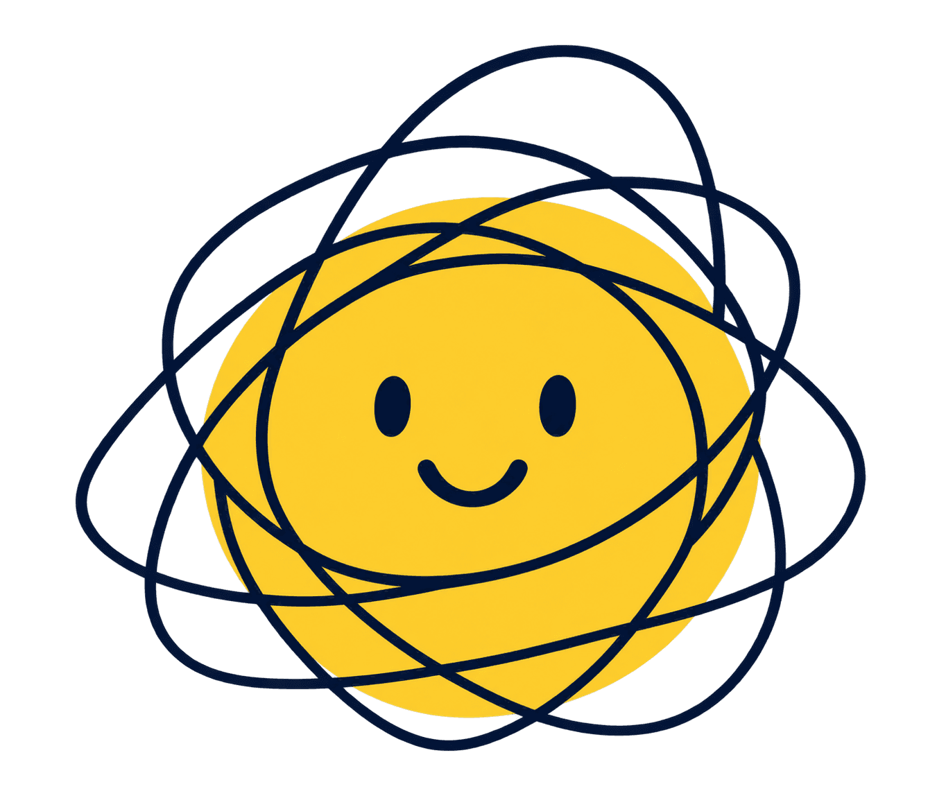 The Nooodle character: a smiling yellow circle wrapped in loose loops